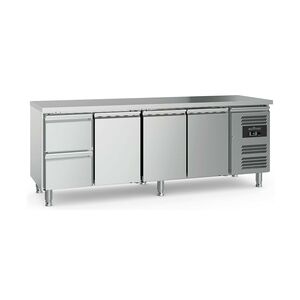 Groju Gastro Kühltisch Kühltheke 3 Türen 2 Schubladen, 2230x700x850mm 553l +2/+8°C