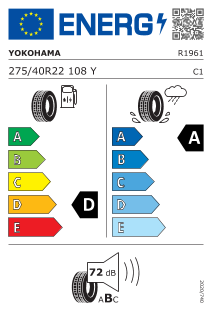 Neumatico Yokohama Advan Sport V105 275/40 R 22 108 Y XL
