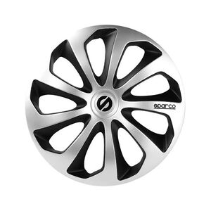 SPARCO SPC1573SVBK Enjoliveur Sicilia, Argent/Noir, Set de 4, 15 - Publicité