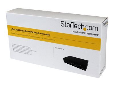 STARTECH.COM 4 Port USB DisplayPort KVM Switch with Audio