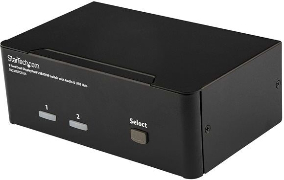 STARTECH.COM 2 Port Dual DisplayPort USB KVM Switch with Audio & USB 2.0 Hub