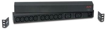 APC RACK PDU, BASIC, HORIZONTAL 1U, 16A, 120V-240V, INPUT IEC320 C20, (10)C13 (2)C19, 2.5M CORD