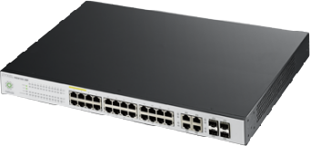 Zyxel NSW100-28P, NEBULA CLOUD MANAGED 24 PORT 375W POE+ SWITCH, 24X 1G + 4X 1G UPLINK INC. 1 YEAR PROFESSIONAL PACK