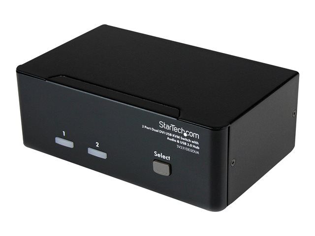 STARTECH.COM 2 Port Dual DVI USB KVM Switch with Audio & USB 2.0 Hub
