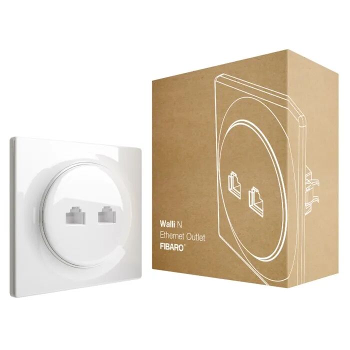 Fibaro Walli N Ethernet Outlet Innfelt UTP-nettverksuttak Cat. 6 2-port