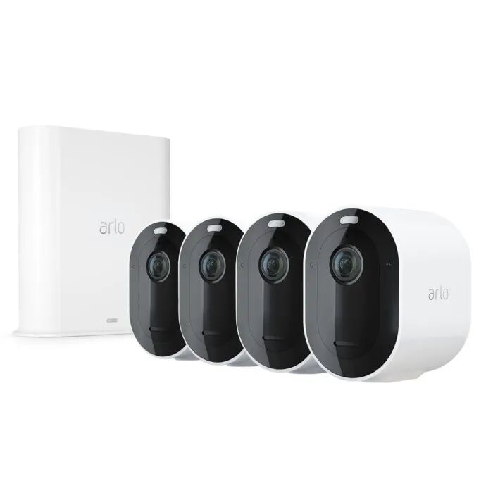 Arlo Pro 3 Overvåkingssystem - hvit med fire kameraer