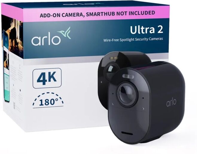 Arlo Ultra 2 Spotlight Ekstra overvåkingskamera 1-pk. Svart