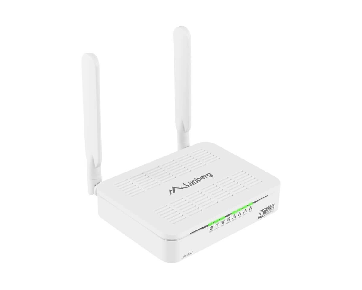 Lanberg Trådlös Router DSL AC1200 4-portar LAN 1GB 2T2RmImO 2,4 & 5GHZ IPTV Support