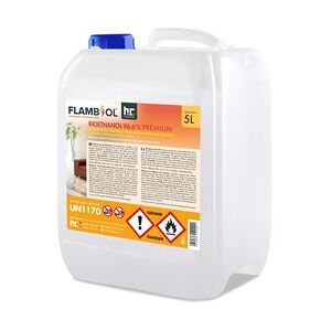 12 x 5 Liter FLAMBIOL® Bioethanol 96.6% Premium für Ethanol-Brenner oder Kamine