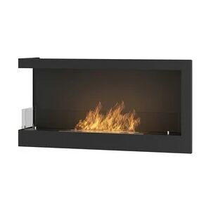 SOLOLED Ecke 900 Links SimpleFire Eingebauter Bioethanol-Kamin mit Glas