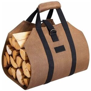 RICEEL Cesto y bolsa para leña, para madera de chimenea, de lona, bolsa de transporte de leña de gran tamaño para interiores, ideal para camping