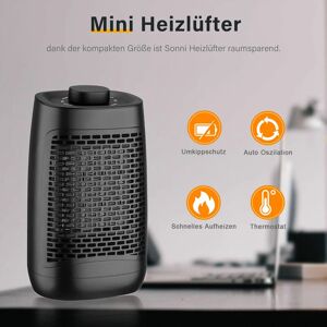 SONNI Heizlüfter Schnellheizer kühlen oder heizen,Mit 6 verschiedenen Leistungsstufen,Mini Heizung Elektro 4.5W-1200W