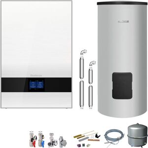 Buderus GB192i.2 Logaplus Gas-Brennwert Paket W50(E) weiß mit Regelung BC400 und Edelstahl-Warmwasserspeicher ESU160 - 35 kW - 7739621180