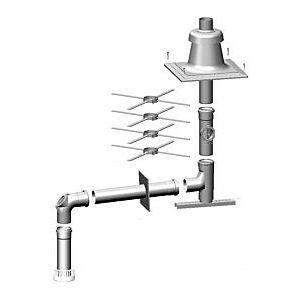 Wolf Anschlussset Schachteinbau 2651520 DN 80, Kunststoff, bis 100 kW, raumluftabhängig, PP