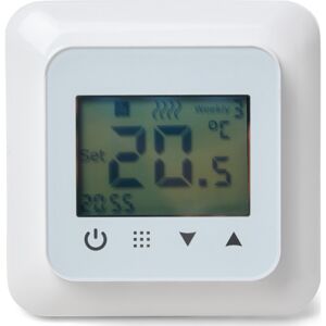 Heatcom Hc60 Termostat Med Ledningsføler Og Rumføler I Hvid