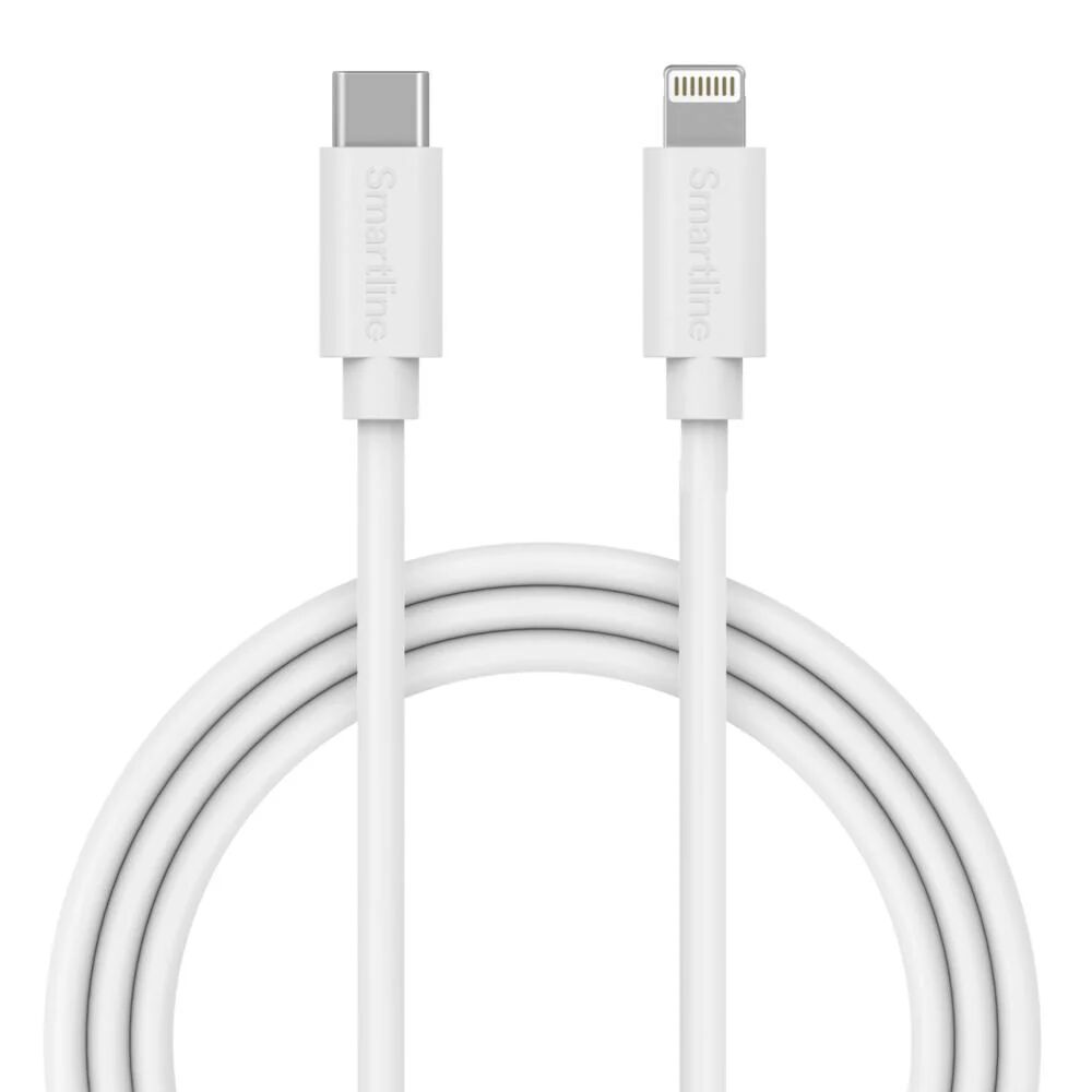 Smartline (3A/15W) USB-C til Lightning Kabel 1 m. - Hvid