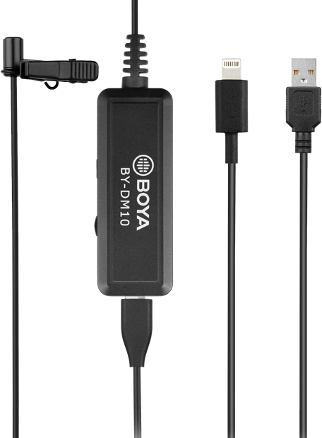 Boya By-Dm10-L - Digital Lavalier Mikrofon Til Ios/mac/pc - Sort