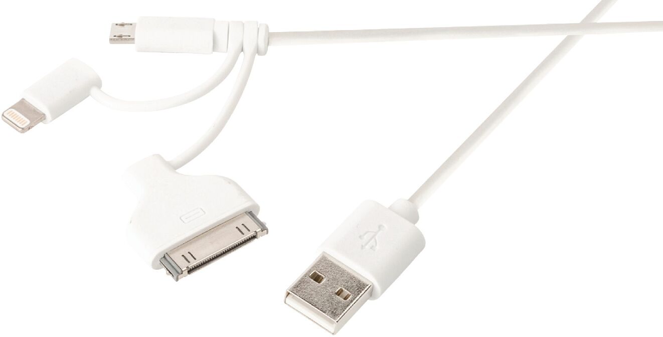 Apple 30 Pin / Micro-B / Lightning - Mfi - Multi Usb Kabel - 1 M