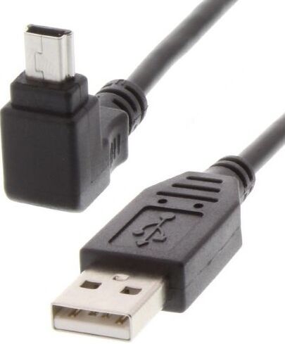 Usb Kabel 2.0 - Usb-A Han / 90° Vinklet Mini-B - 1 M