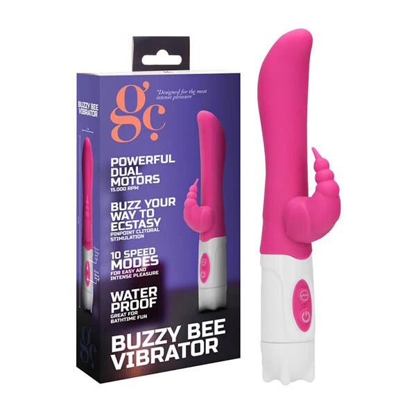 GC. Buzzy Bee - Pink 20 cm Vibrator with Clit Stimulator