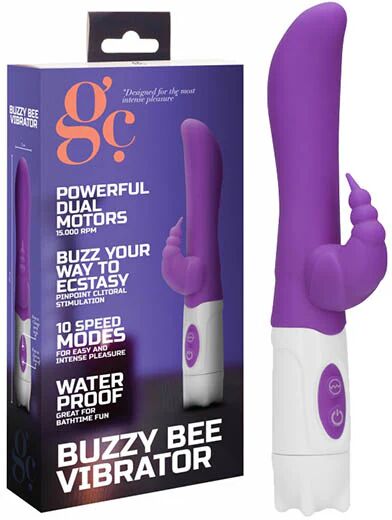 GC. Buzzy Bee - Purple 20 cm Vibrator with Clit Stimulator