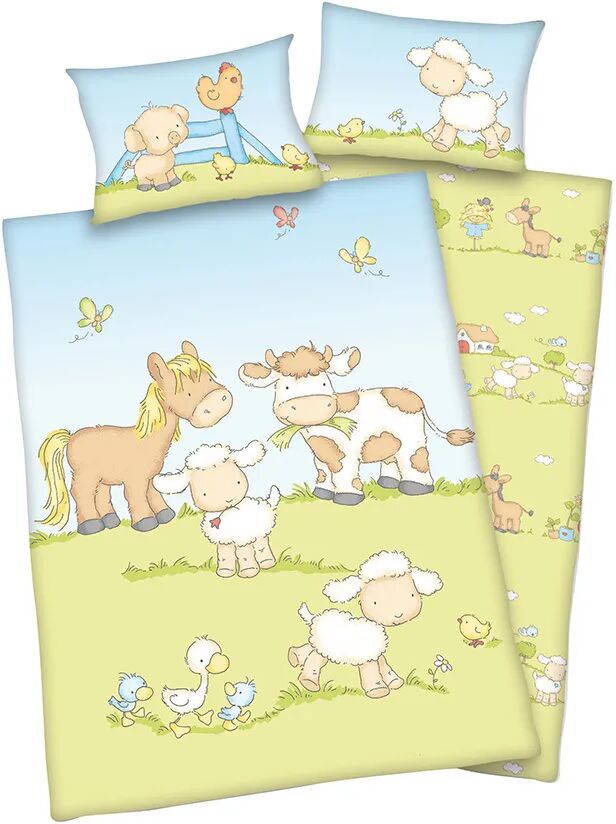 HERDING Wende-Bettwäsche BABY BEST® JANA BAUERNHOFTIERE (100x135) 2-teilig in bunt