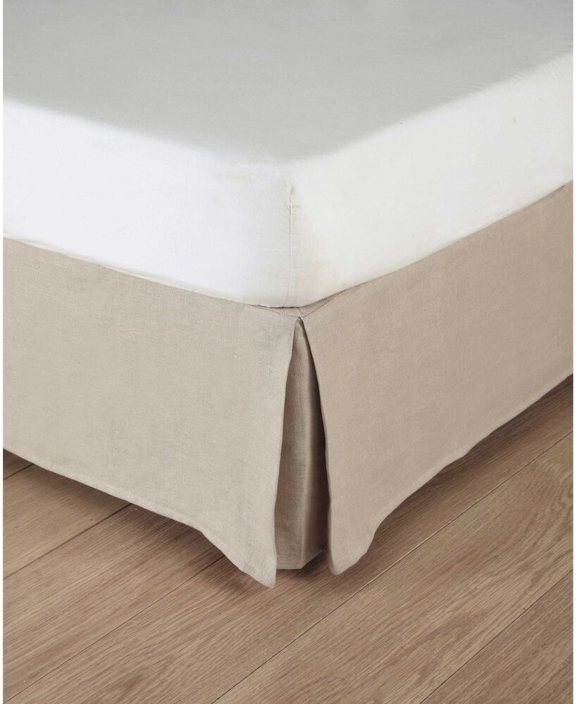 Maisons du Monde Boxspringhoes 180 x 200 cm, gewassen linnen, beige