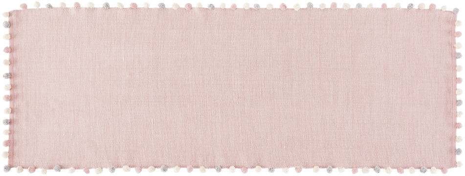 Maisons du Monde Tapijt met kwastjes van roze katoen 80x200