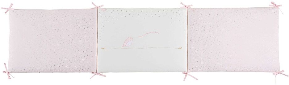 Maisons du Monde Tour de lit bébé en coton rose et blanc