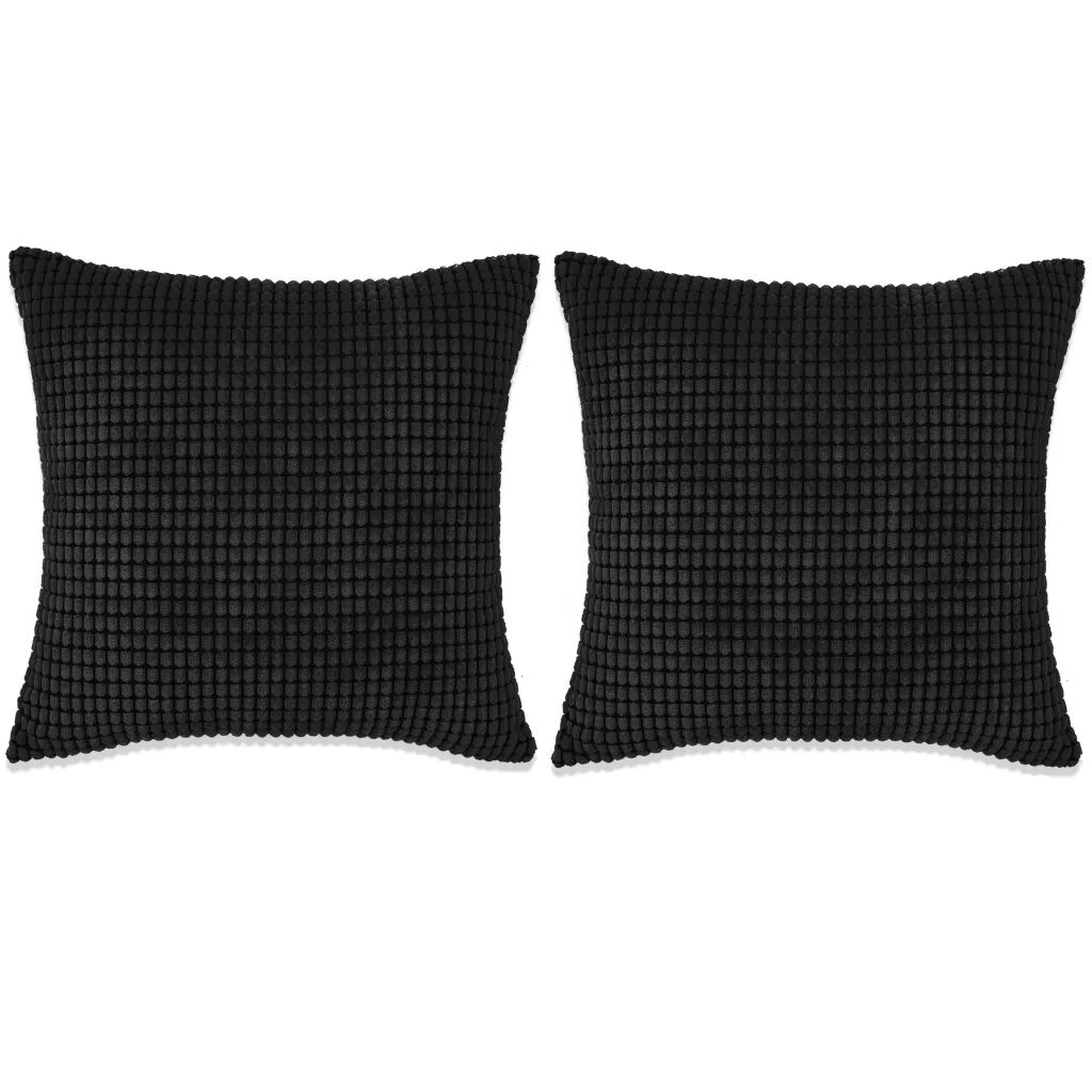 vidaXL Jeu de coussin 2 pcs Velours 45 x 45 cm Noir