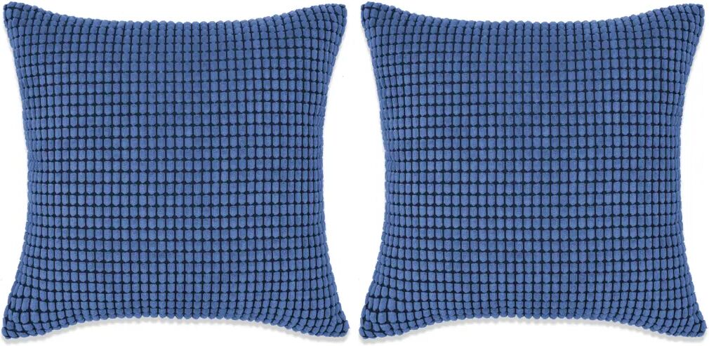 vidaXL Jeu de coussin 2 pcs Velours 45 x 45 cm Bleu