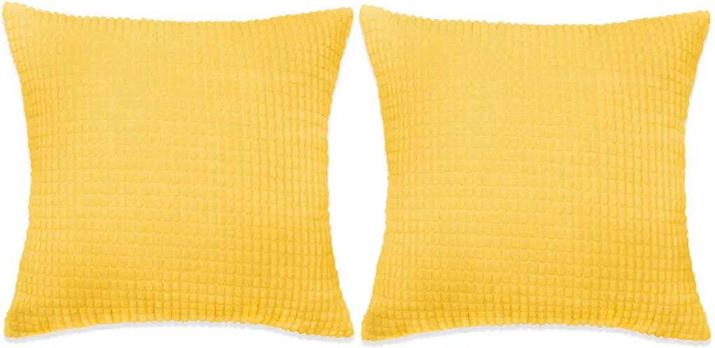 vidaXL Jeu de coussin 2 pcs Velours 45 x 45 cm Jaune