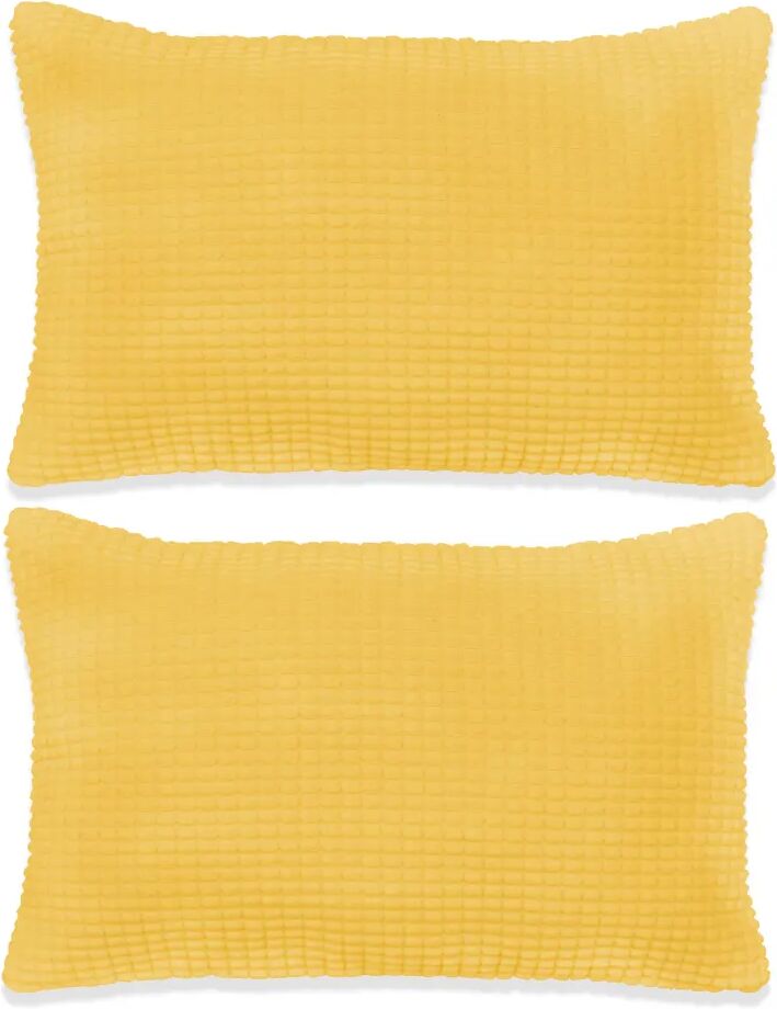 vidaXL Jeu de coussin 2 pcs Velours 40 x 60 cm Jaune