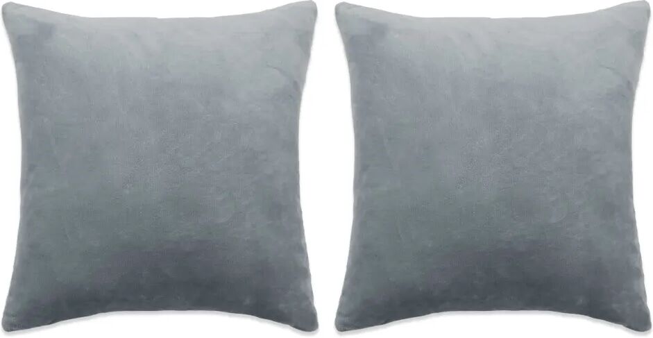 vidaXL Coussins 2 pcs Tissu 60x60 cm Gris