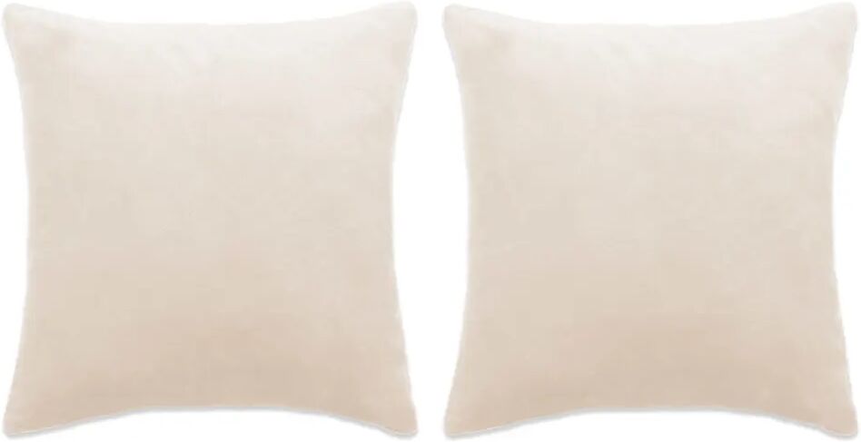 vidaXL Coussins 2 pcs Tissu 45x45 cm Blanc cassé