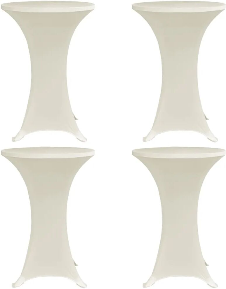 vidaXL Housses élastiques de table Ø 80 cm Crème 4 pcs