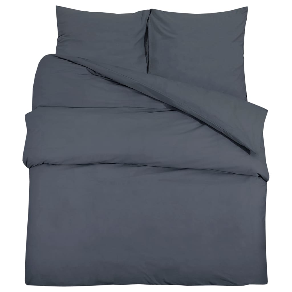 vidaXL Ensemble de housse de couette Anthracite 220x240 cm Microfibre