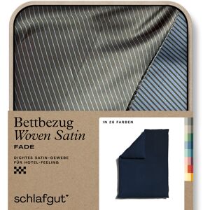 Schlafgut Bettbezug »Woven Satin Fade mit feinen Streifen«, (1 St.), mit... Blue Deep / Off-Black  B/L: 155 cm x 220 cm