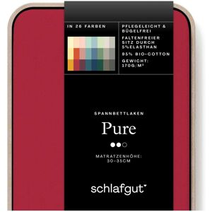 Schlafgut Spannbettlaken »PURE Bio-Baumwolle mit Elasthan, dehnbar... red deep