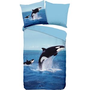 Pure luxury collection Wendebettwäsche »Orca«, (2 tlg.), mit Walfischen blau