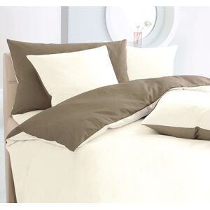 HOME FASHION Kissenbezug »Double-Face«, (1 St.), verdeckter Reissverschluss taupe/beige  B/L: 65 cm x 100 cm