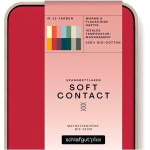 Schlafgut Spannbettlaken »Soft Contact«, 100% Bio Baumwolle Red Deep Größe