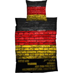 CASATEX Bettwäsche »German Flag«, (2 tlg.), mit Deutschland-Flagge bedruckt schwarz/rot/goldfarben Größe