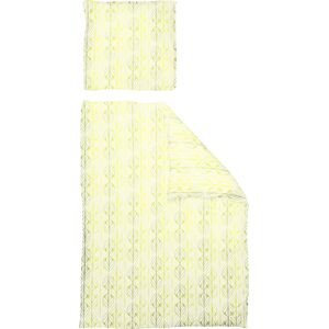 Adam Bettwäsche »Leinenbettwäsche Wave«, (2 tlg.), nachhaltig aus Bio-Baumwolle hellgrün/gelb Größe