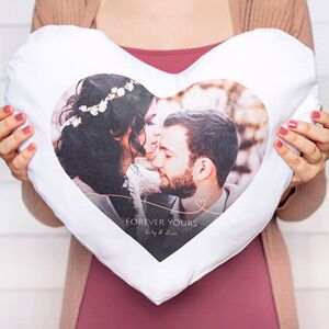 smartphoto Kissenbezug in Herzform mit Foto personalisiert (1-seitig bedruckt, Polyester) für den Mann oder Freund