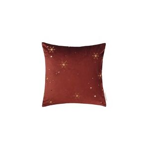 TOM TAILOR unisex Zierkissenhülle aus Micro-Velvet mit Weihnachtsmotiv, rot, Muster, Gr. 38-38