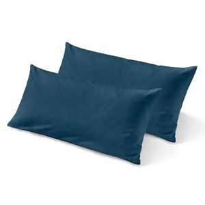 2 Biber-Kopfkissenbezüge - Tchibo - Blau Baumwolle 2x  unisex