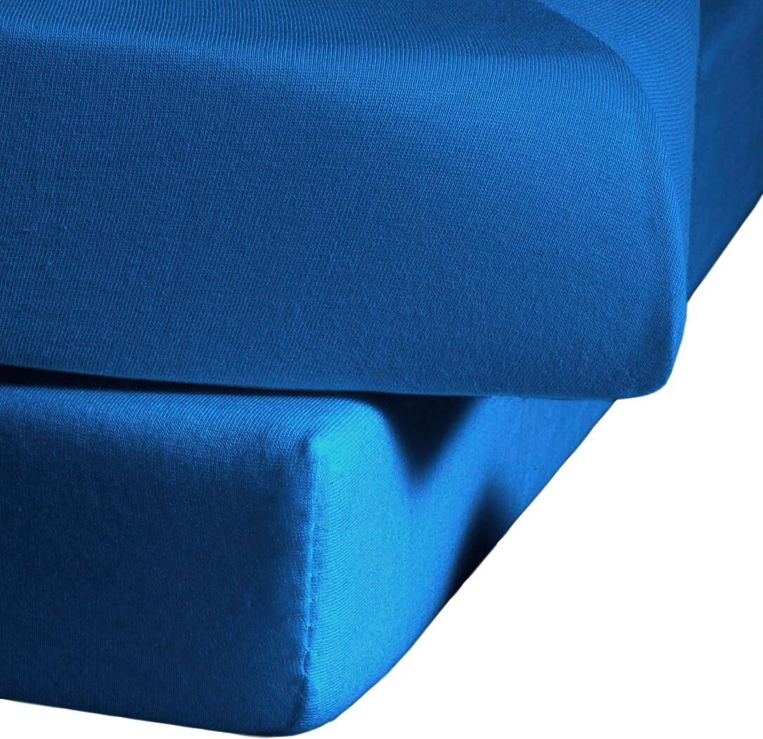 fleuresse Spannbettlaken »Comfort«, (1 St.), Power Stretch Funktion mit Elasthan blau