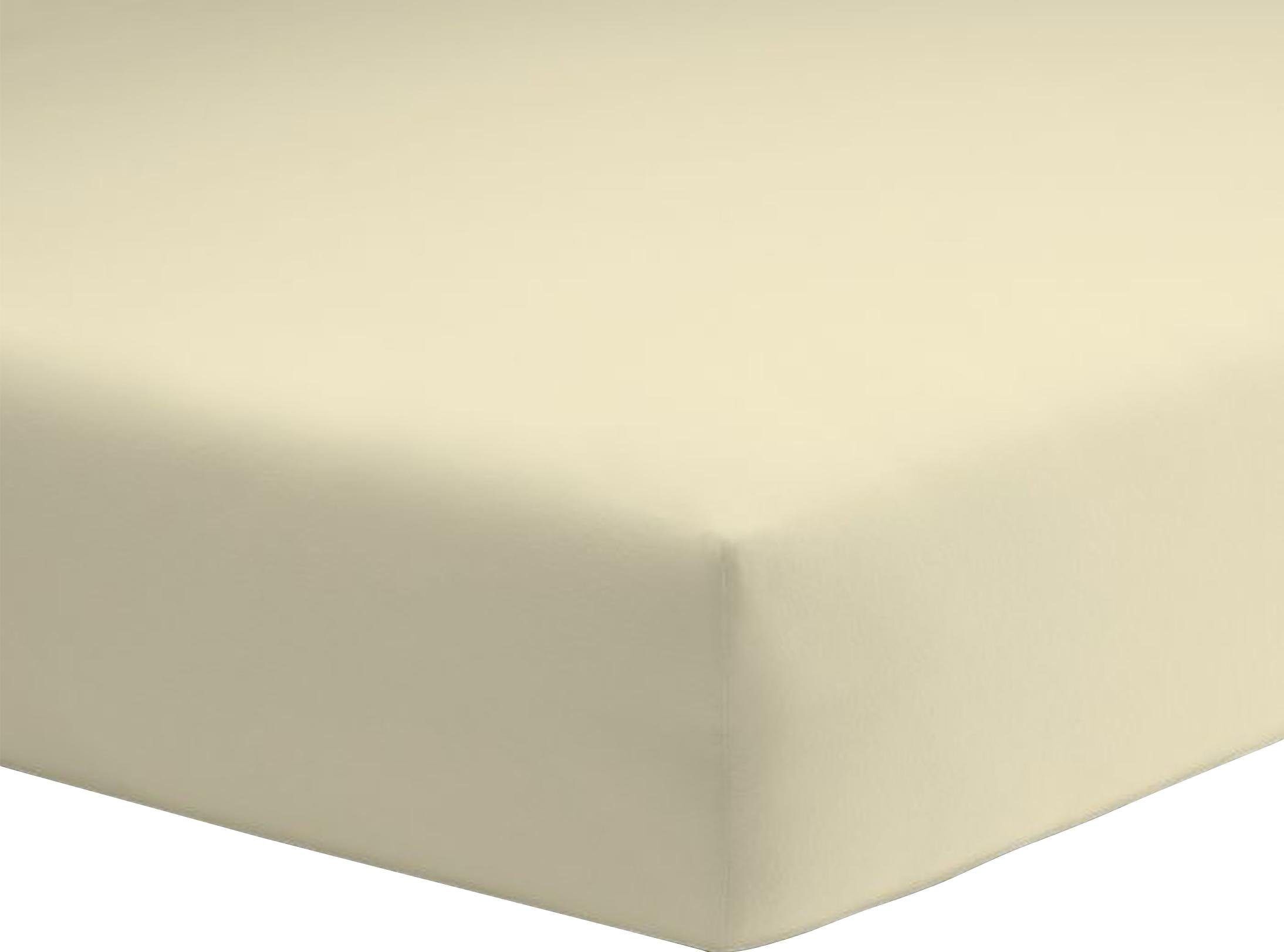 Schlafgut Spannbettlaken »Elasthan-Zwirnjersey«, (1 St.), für extra-straffen... beige