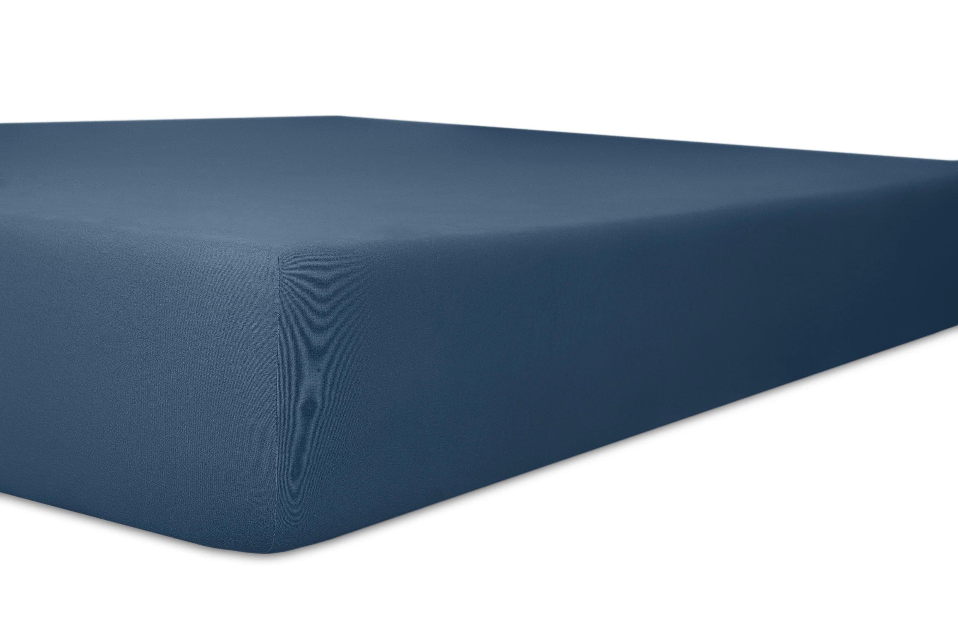 Kneer Spannbettlaken »Exclusive-Stretch«, (1 St.), optimaler Sitz blau